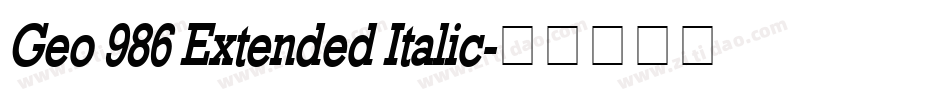 Geo 986 Extended Italic字体转换